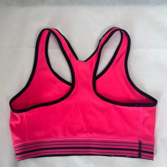 Under Armour Hot Sports Bra SET OF TWO Pink‎ & Black Racerback Size Small - Picture 2 of 6